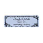 Étiquette Dusty Blue Custom Name Floral Return Address (Devant)