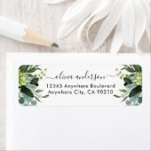 Étiquette Dusty Blue Eucalyptus Vert Mariage Succulent (En situation)