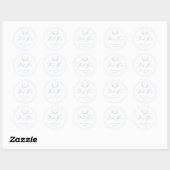 Étiquette Dusty Blue Favker Mariage Merci (Feuille)
