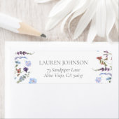 Étiquette Dusty Blue Fleur sauvage Bridal Adresse de retour (En situation)