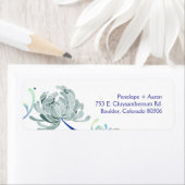 Étiquette Dusty Blue Floral Mariage Adresse de retour (En situation)