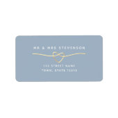 Étiquette Dusty Blue Mariage Adresse de retour (Devant)
