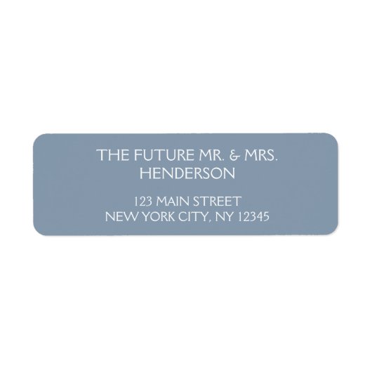 Étiquette Dusty Blue Mariage Adresse de retour (Devant)