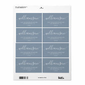 Étiquette Dusty Blue Modern Script Adresse de retour (Feuille entière)