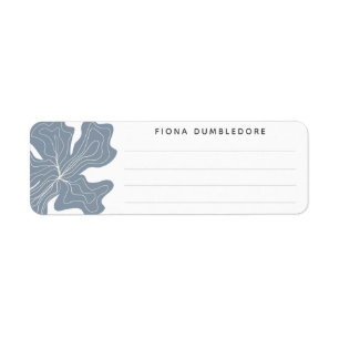 Étiquette Dusty Blue Nom Linked Blank Modèle Herb Floral
