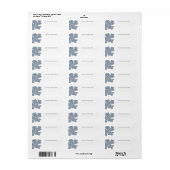 Étiquette Dusty Blue Nom Linked Blank Modèle Herb Floral (Feuille entière)