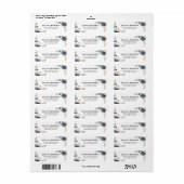 Étiquette Dusty Blue Peach Blush Mariage Floral géométrique  (Feuille entière)