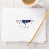 Étiquette Dusty Blue Purple Navy Lilac Blooms Mariage (En situation)