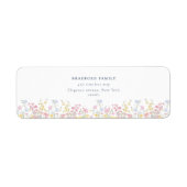 Étiquette Dusty Blue Script Boho Wildflowers Wedding (Devant)