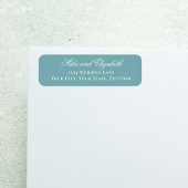 Étiquette Dusty Blue Script Names Wedding Address