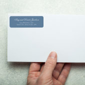 Étiquette Dusty Blue Script Wedding Return Address Label