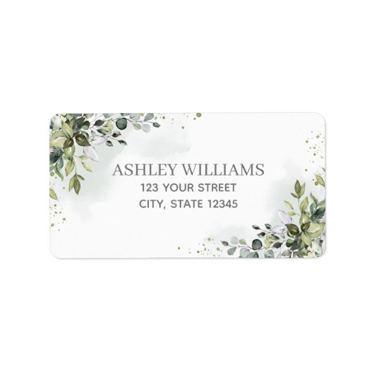 Étiquette Dusty Blue Watercolor Greenerife Adresse de retour (Devant)