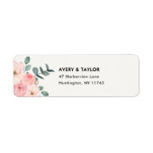 Étiquette Dusty Blush Pink Floral Return Address Label (Devant)