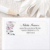 Étiquette Dusty Garden Floral Adresse de retour (En situation)