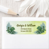 Étiquette Dusty Green Greenery Rustic Mariage Retour Adresse (En situation)