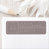Étiquette Dusty Grey/Silver Rust Monogramme Adresse de retou (En situation)