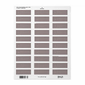 Étiquette Dusty Grey/Silver Rust Monogramme Adresse de retou (Feuille entière)