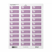 Étiquette Dusty Lavender Purple Beach Destination Mariage (Feuille entière)