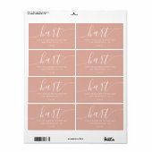 Étiquette Dusty Pink Modern Script Adresse de retour (Feuille entière)