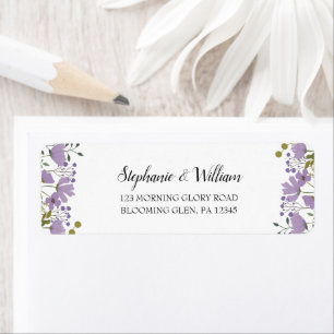Étiquette Dusty Purple Spring Floral Adresse de retour