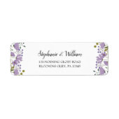 Étiquette Dusty Purple Spring Floral Adresse de retour (Devant)
