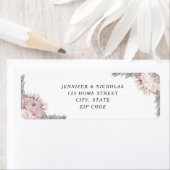 Étiquette Dusty Rose Boho séché Fleurs Mariage Adresse (En situation)