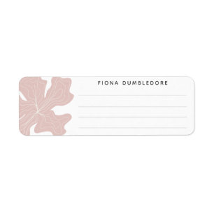 Étiquette Dusty rose Nom Linked Blank Modèle Herb Floral