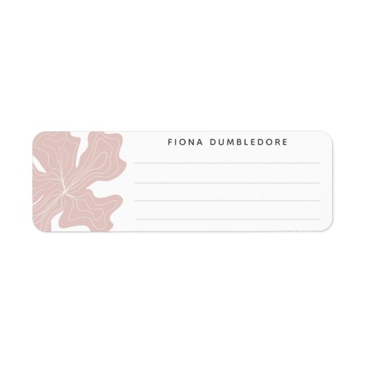 Étiquette Dusty rose Nom Linked Blank Modèle Herb Floral (Devant)