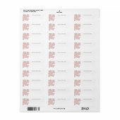 Étiquette Dusty rose Nom Linked Blank Modèle Herb Floral (Feuille entière)