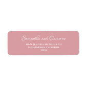 Étiquette Dusty Rose rose Élégant simple Mariage romantique (Devant)