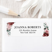 Étiquette Dusty rose Rose floral Mariage géométrique (En situation)