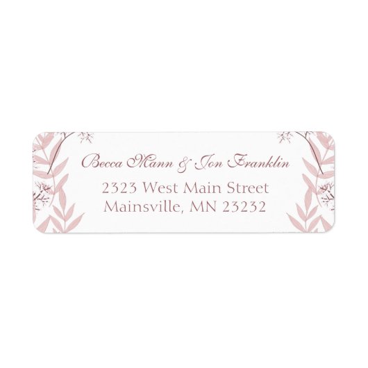 Étiquette Dusty Rose rose Mariage Vintage Botanique (Devant)