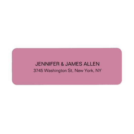 Étiquette Dusty Rose Unique Créative Style Propre Nom de fam (Devant)