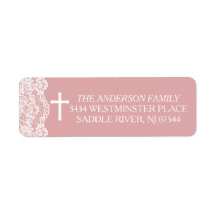 Étiquette Dusty Rose Vintage dentelle Adresse de retour