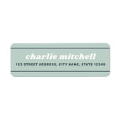 Étiquette Dusty vert mer moderne lignes de retour (Devant)