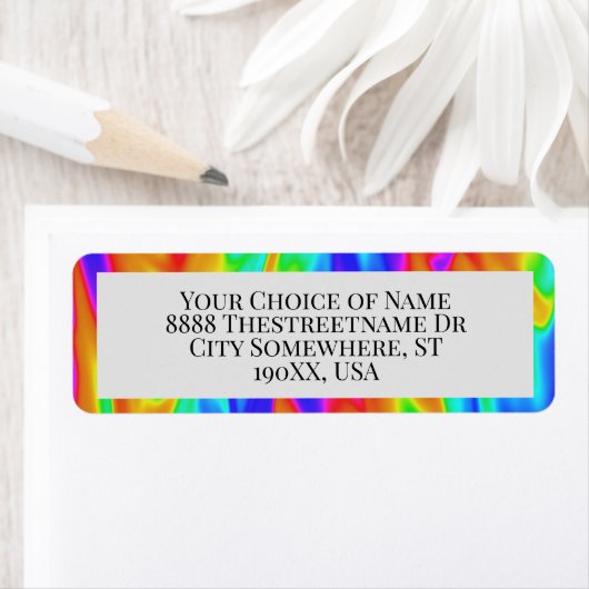Étiquette Dye à goujon arc-en-ciel Abstrait (En situation)