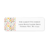 Étiquette Easter Aquarelle Florale Adresse de retour (Devant)