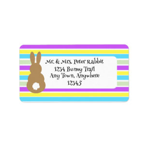 Étiquette Easter Bunny Silhouette Adresse de retour