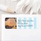 Étiquette Eat Sleep Beach Seashell Adresse de script personn (En situation)