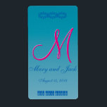 Étiquette Eau bleue 3d Monogramme<br><div class="desc">Eau bleue 3d Monogramme</div>