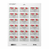 Étiquette Eau-couleur Rouge Poppies Floral Illustration (Feuille entière)