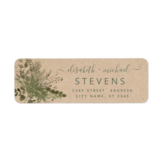 Étiquette Eau de l'artisanat vert eucalyptus script couple (Devant)
