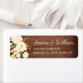 Étiquette Eau de rose Bois & Blush aquarelle rustique (En situation)