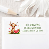 Étiquette Eau d'été Texas Longhorn Calf Watermelon (En situation)