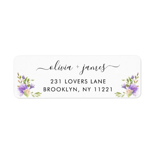 Étiquette Eau florale feuillu pourpre (Devant)