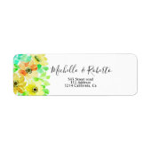 Étiquette Eau florale jaune vert (Devant)