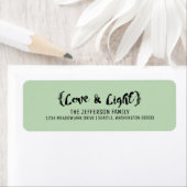 Étiquette Ebony Elegant Sketched Love & Light Holiday (En situation)