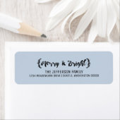 Étiquette Ebony Elegant Sketted Joyeux et Lumineux vacances (En situation)