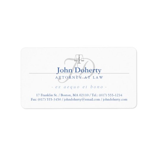 Étiquette Échelles classiques de justice | Avocat élégant (Devant)