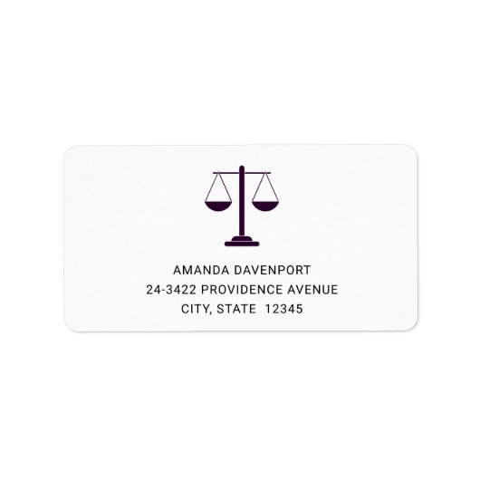 Étiquette Échelles de Justice Symbole de Services Juridiques (Devant)
